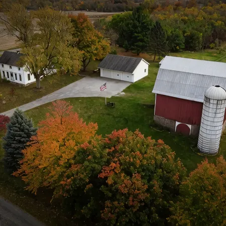 Rustic Country farmhouse on 2 acres close to several lakes.