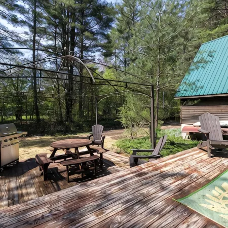 Modern Treetop Log Cabin in the Heart of Schroon Lake