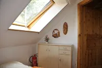 idyllic, sunny apartment at the natural swimming pond and with a fireplace - balcony