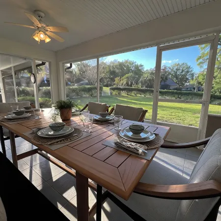 Modern 3-bedroom home close to WEC with a beautifully furnished home and patio