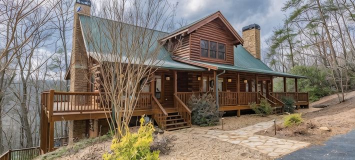 Luxury Log Cabin + Hot Tub + Mins to Downtown Dahlonega Hotels in Lumpkin County