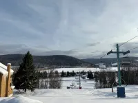 Luxurious ski in-ski out slopeside condo.
