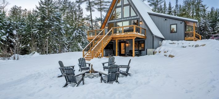 Modern A-Frame~ 9min Sunday River! HotTub! FirePit! Arcade Games! Slps 12 Hotels in Bethel