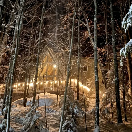 Apres’ Haus: Comfy A-Frame centrally located in Whitecap Village with fireplace