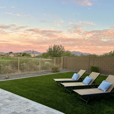 4 bed 3.5 bath modern ranch home with private pool/spa and golf course view