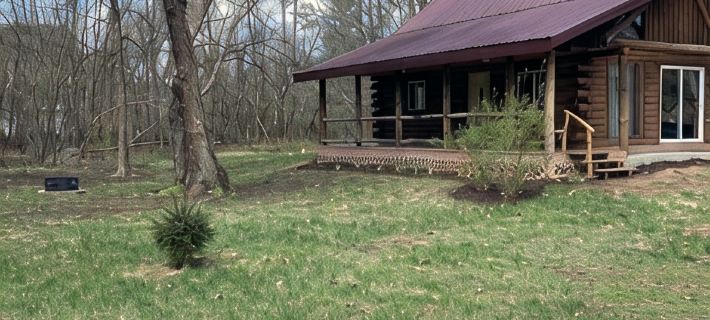 Newly remodeled log cabin next to beautiful Wisconsin River- Rivers Edge Cabin Hotels in Grant County