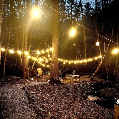 Cozy cabin sitting directly on multiple creeks for the most relaxing stay.