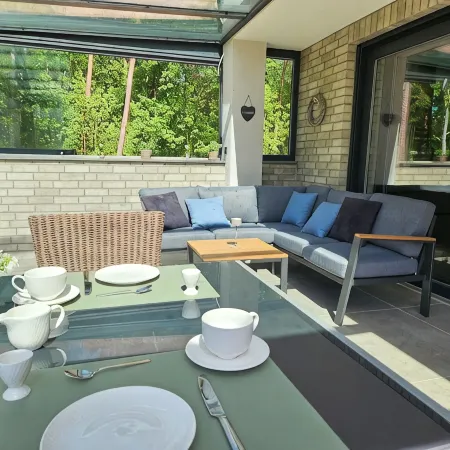 Lychensee villa with lake view, conservatory, fireplace and sauna