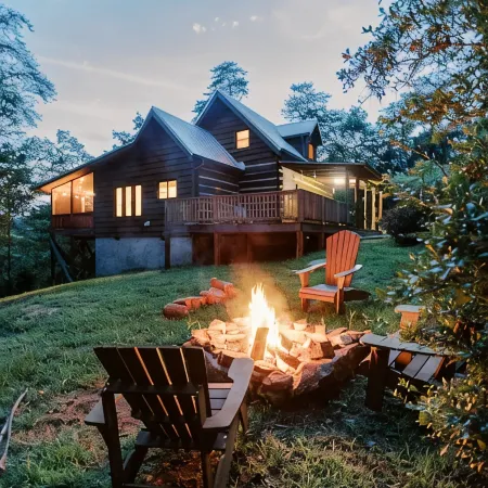 VALKYRIE Secluded Romantic River Cabin River and Mountain Views Log/Stone Cabin