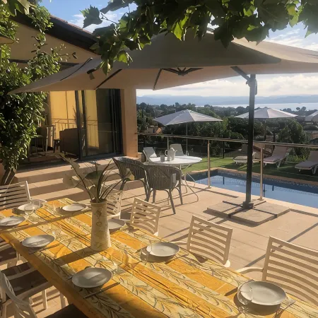 In les Issambres: Villa for 12 People, with a Pool, a Bocce Court, and a Beautiful Ocean View