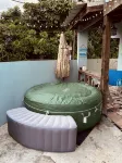 4 min walk to corcega beach or just relax in the jacuzzi!!