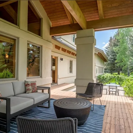 Ski bus stops at front door, court sports and indoor game room, bike path
