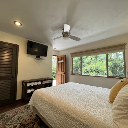 Jungle view bedroom with private entrance,outdoor private Bali style bathroom