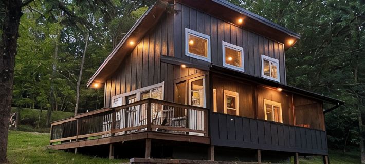 Cozy Peninsula Lake Cabin on 40 Acres Hotels in Becker County
