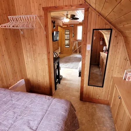 Modern Costa Del Sol Flat Overlooking Pokemouche River, with swimming off dock.