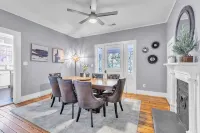 Historic 3BR with Porch & Fire Pit near Downtown - Wifi
