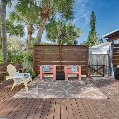 Large 3/3 pet friendly house across the street from the beach.