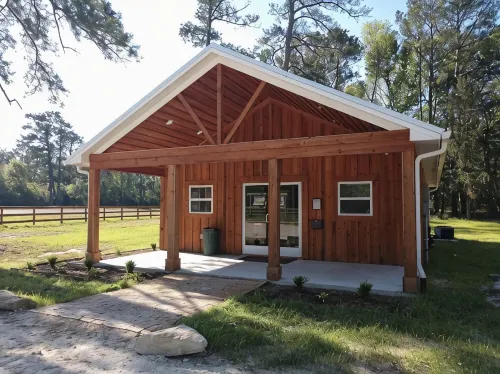 Newly constructed waterfront cabin C1 with pond and Trinity River views - Homestays