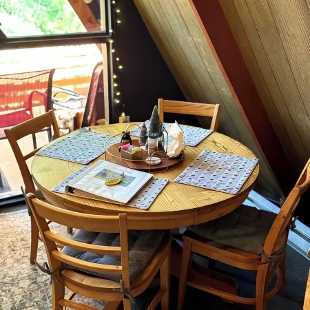 Vintage A-frame Cabin with Private River and Scenic Views