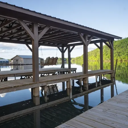 Paw Paw's Fish Tales Cabin on Lake Guntersville with 2 slip Boat Dock