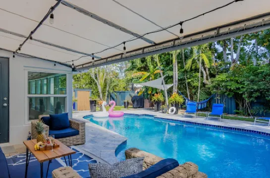 Tropical Oasis with Saltwater Pool and Zen Shower - Stylish Coastal Retreat