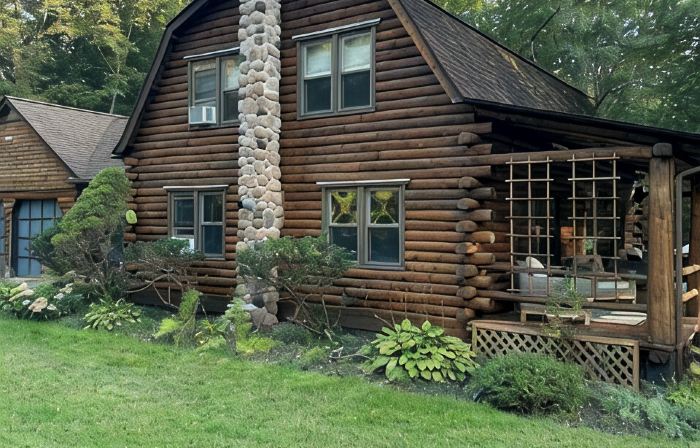 LOG  CABIN IN ZEN FOREST