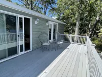 Waterfront Bungalow Nightly Panoramic View of Our Illuminated Covered Bridge - Homestays