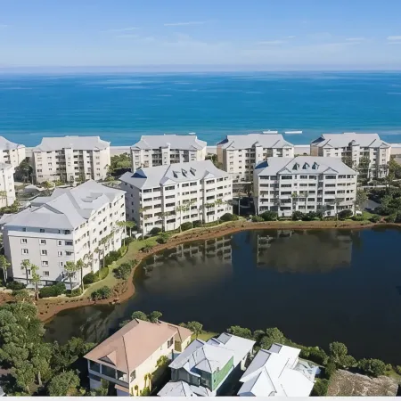 3 bedroom condo in gated comm. with private beach.  Lake view from balcony