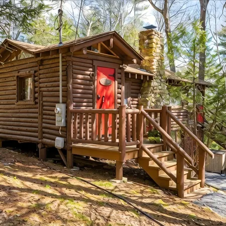 Chic, updated log cabin nestled in the pine trees of Sprucewold!