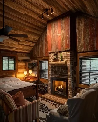 2-BR, 3 B 1860 hand hewn log cabin in peaceful setting Rutherfordton WiFi, AC