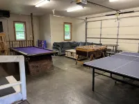Private vacation house for larger groups near the Dells with heated game room.