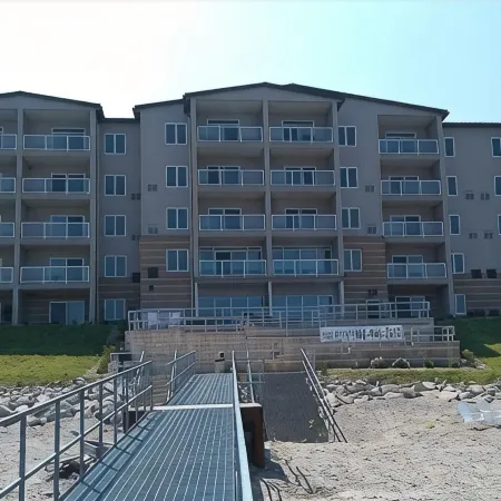 Lakefront condo --2BR/2Bath Sleeps 4  Private beach and lake front balcony