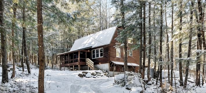 Private cabin on 3Acres with private hot tub! Lake access, Skiing, Snowmobiling! Hotels in Bridgton