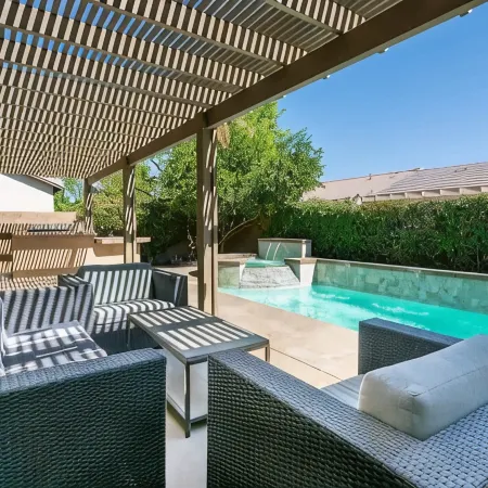 Stylish home with private pool & spa and game room.  Near Festivals & La Quinta.