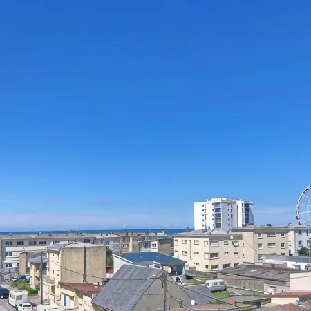 Roof top lighthouse and sea view