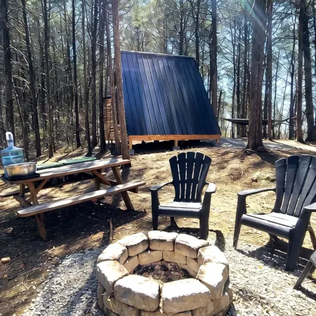 "Lady A"-frame Glamping Cabin @Nolichucky River near Smoky Mtns.