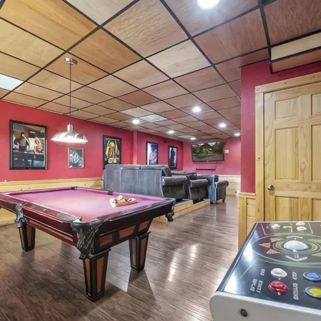 Mountain and River Views: hot tub ~ pool table~ movie theater ~ fire pit