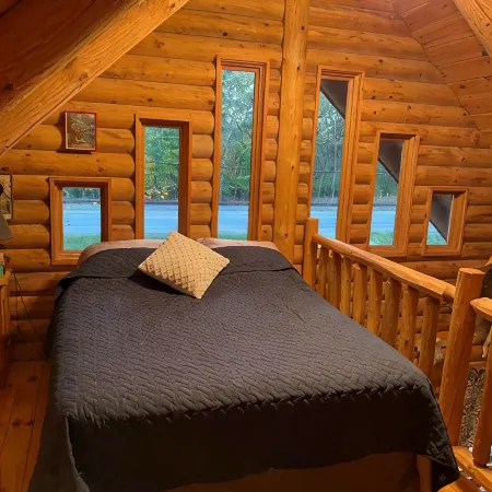Log Cabin next to the Mississippi River