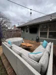 Cozy and cheerful three bedroom home with hot tub.