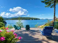 Waterfront Room with Private Bath and Deck Near Marina, Private Beach Access