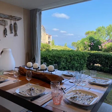 Cap Esterel T2 Air CO, Sea View, Ground Floor, Terrace, Garden & Parking