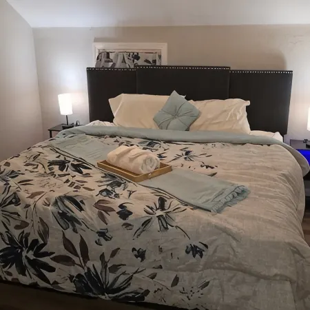 Carriage House by CMU - Upper Condo - Kitchen, King Bed, 65" TV Fast WiFi & AC Hotels in Howard County