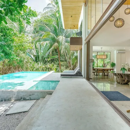 4Br/3.5BA AC Villa, 200m from Beach with Amazing Private Pool, Garden & Parking