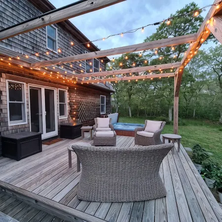 Chappaquiddick retreat-outdoor shower, hot-tub, decks, central AC-close to beach