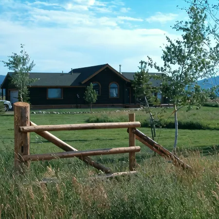 Modern log home with a view of the Tetons!