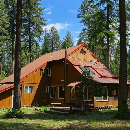 Wilderness Setting with lodge/cabin Feel.