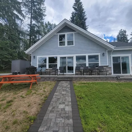 Waterfront house on Priest Lake with private lake frontage.