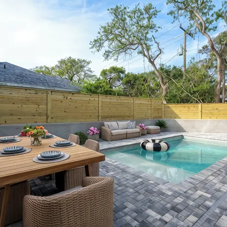 BRAND NEW 4-bedroom, 2 primary suites, heated pool, steps to the beach and river