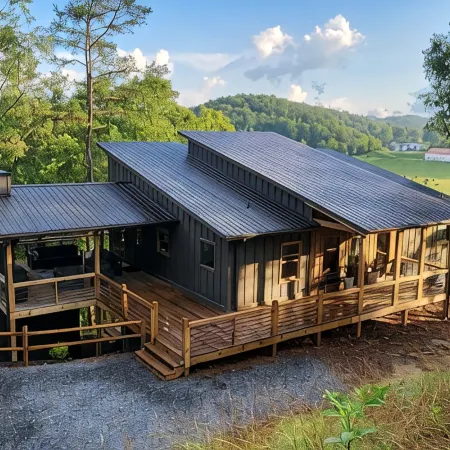 Luxe Cabin, View, 4 Bedrooms, 3 Kings, Private, 8 min to DT BR