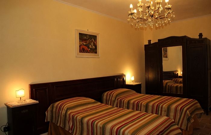 Isolated on hill, flat with terrace,garden among romanesque art,quiet,nature